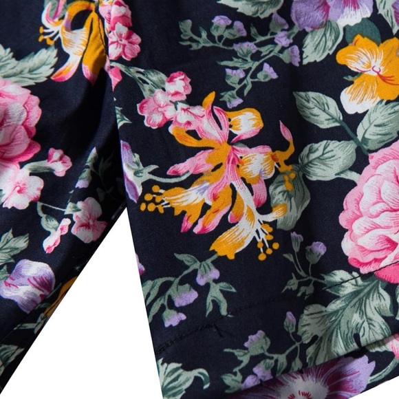 TUNEVUSE Men Floral Short Sleeve Button Down Shirt Summer Beach Hawaiian 3XL NEW - Picture 3 of 4